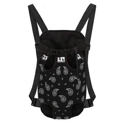 Black And White Bandana Print Pet Carrier Backpack