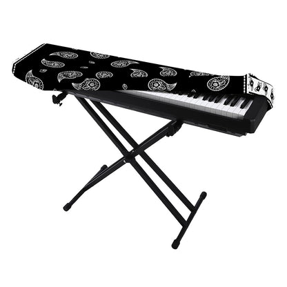 Black And White Bandana Print Piano Keyboard Cover