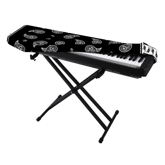 Black And White Bandana Print Piano Keyboard Cover