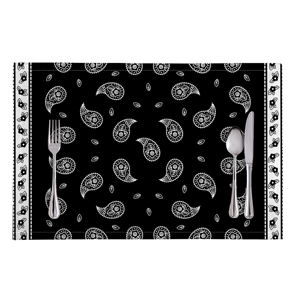 Black And White Bandana Print Placemat