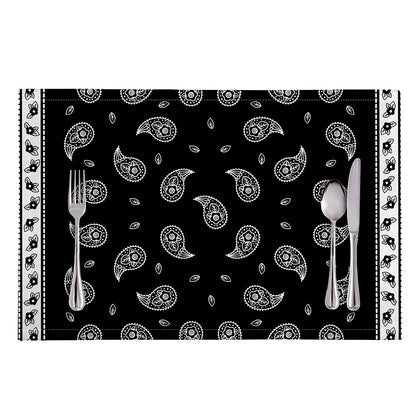 Black And White Bandana Print Placemat