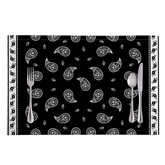 Black And White Bandana Print Placemat