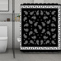 Black And White Bandana Print Polyester Shower Curtain