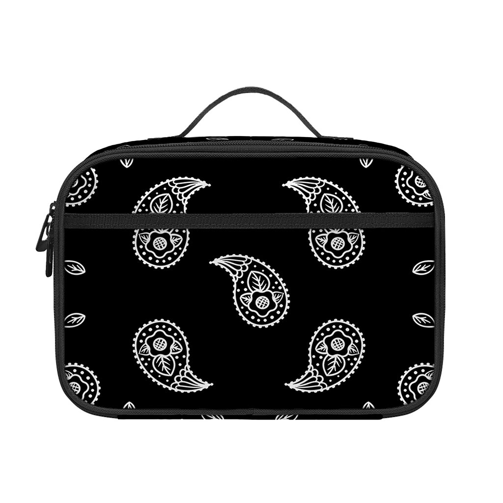 Black And White Bandana Print Portable Lunch Bag