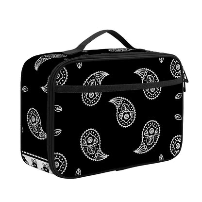 Black And White Bandana Print Portable Lunch Bag