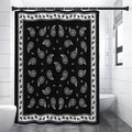 Black And White Bandana Print Premium Shower Curtain