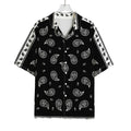 Black And White Bandana Print Rayon Hawaiian Shirt