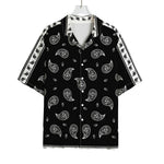 Black And White Bandana Print Rayon Hawaiian Shirt