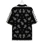 Black And White Bandana Print Rayon Hawaiian Shirt