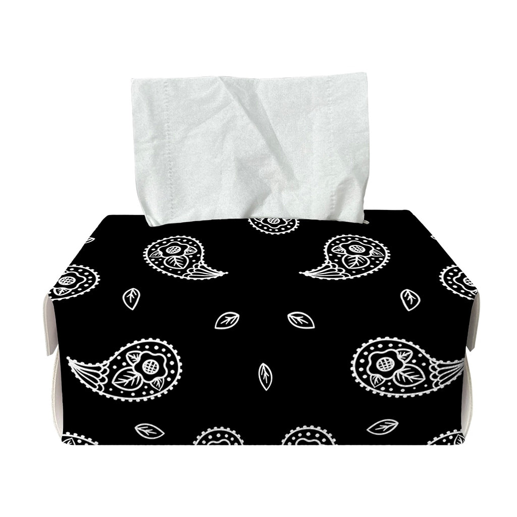 Black And White Bandana Print Rectangle Tissue Box Cover