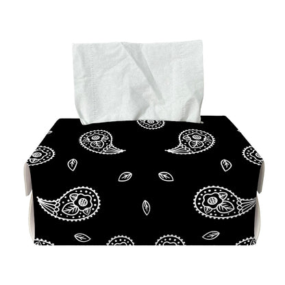 Black And White Bandana Print Rectangle Tissue Box Cover