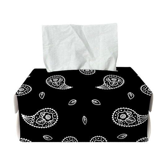 Black And White Bandana Print Rectangle Tissue Box Cover