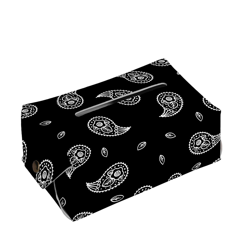 Black And White Bandana Print Rectangle Tissue Box Cover