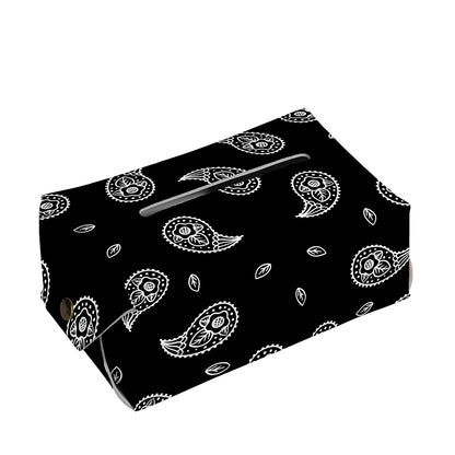 Black And White Bandana Print Rectangle Tissue Box Cover