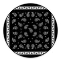 Black And White Bandana Print Round Floor Mat