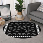 Black And White Bandana Print Round Rug