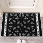 Black And White Bandana Print Rubber Doormat