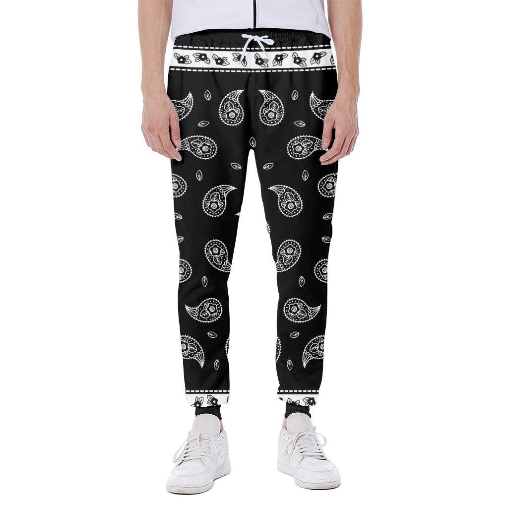 Black And White Bandana Print Scuba Joggers