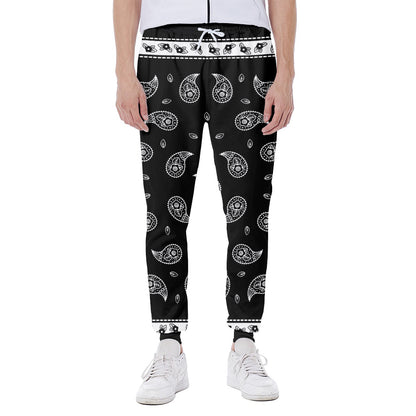 Black And White Bandana Print Scuba Joggers