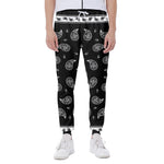 Black And White Bandana Print Scuba Joggers