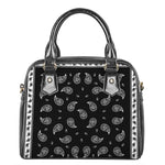 Black And White Bandana Print Shoulder Handbag