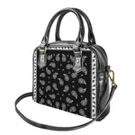 Black And White Bandana Print Shoulder Handbag