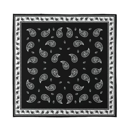 Black And White Bandana Print Silk Bandana