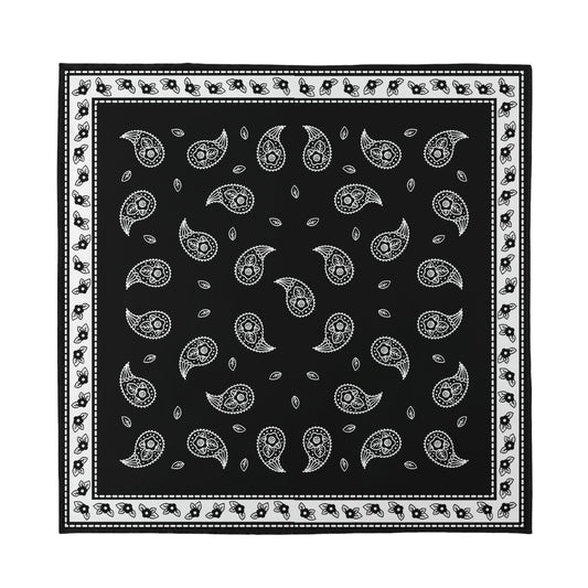 Black And White Bandana Print Silk Bandana