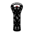 Black And White Bandana Print Single Neoprene Wine Tote