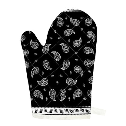 Black And White Bandana Print Single Oven Mitt