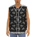 Black And White Bandana Print Sleeveless Baseball Jersey