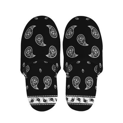 Black And White Bandana Print Slippers