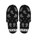 Black And White Bandana Print Slippers