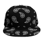 Black And White Bandana Print Snapback Cap
