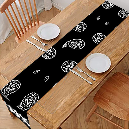 Black And White Bandana Print Table Runner
