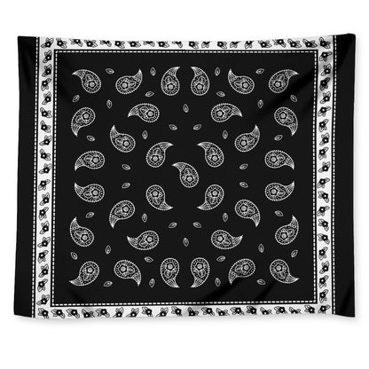 Black And White Bandana Print Tapestry