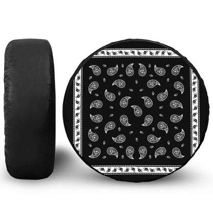 Black And White Bandana Print Tire Cover