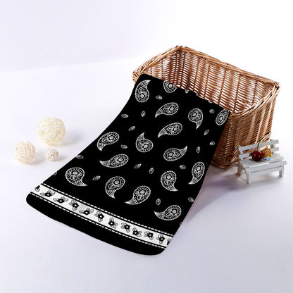 Black And White Bandana Print Towel