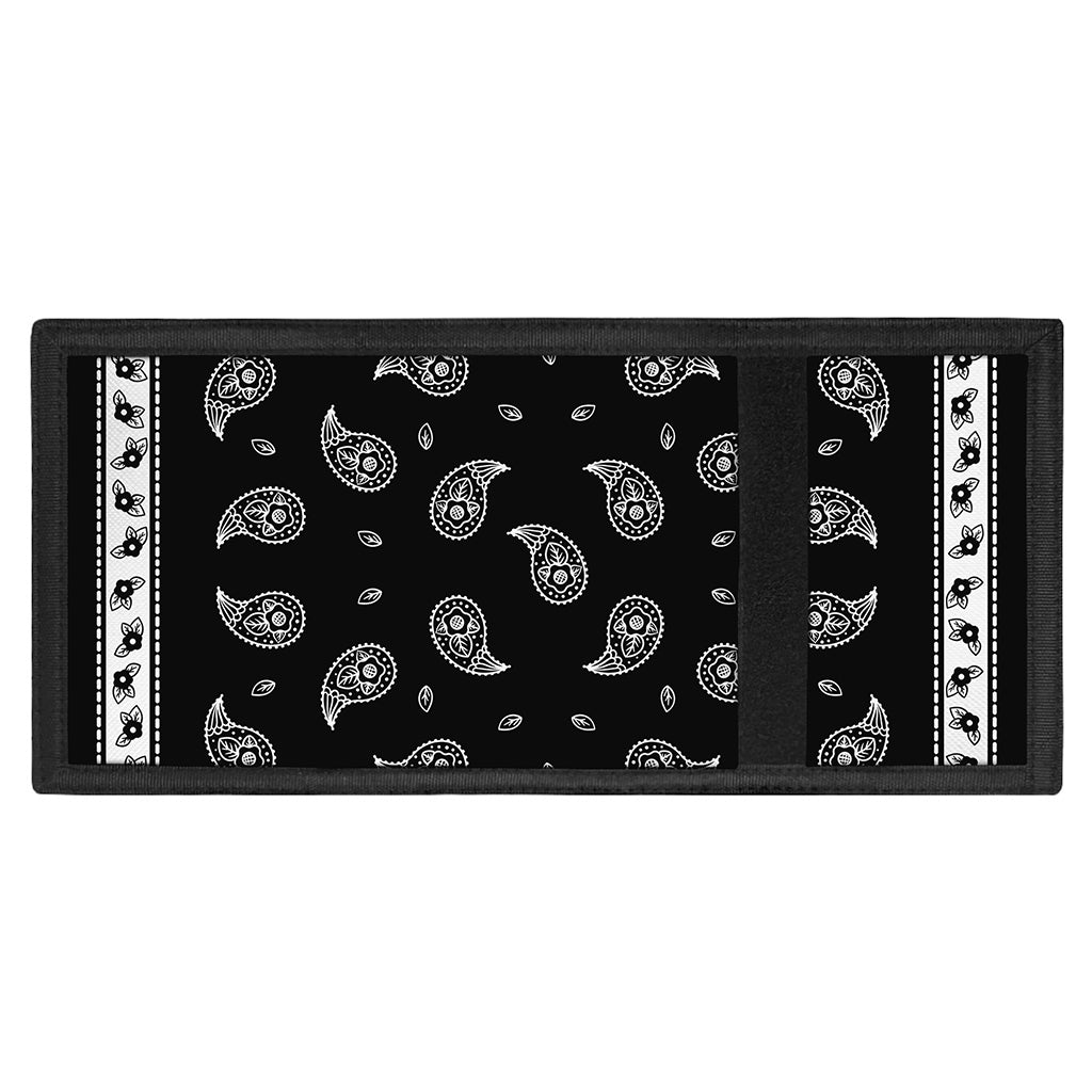 Black And White Bandana Print Trifold Wallet