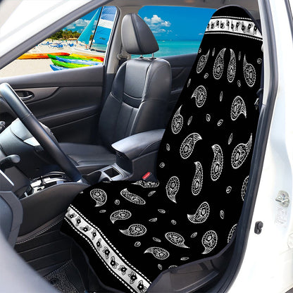 Black And White Bandana Print Waterproof Car Seat Cover