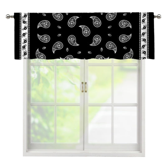 Black And White Bandana Print Window Valance