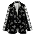 Black And White Bandana Print Women's Blazer