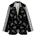 Black And White Bandana Print Women's Blazer