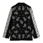 Black And White Bandana Print Women's Blazer