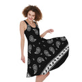 Black And White Bandana Print Sleeveless Knee Length Dress