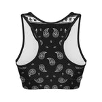 Black And White Bandana Print Women's Sports Bra