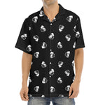 Black And White Beer Pattern Print Aloha Shirt