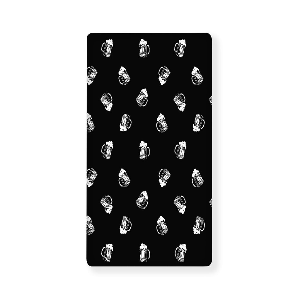 Black And White Beer Pattern Print Baby Crib Sheet