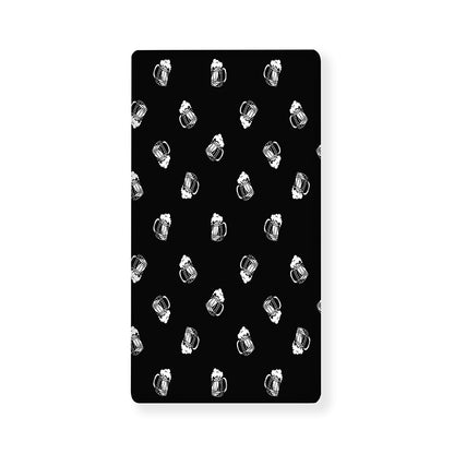 Black And White Beer Pattern Print Baby Crib Sheet