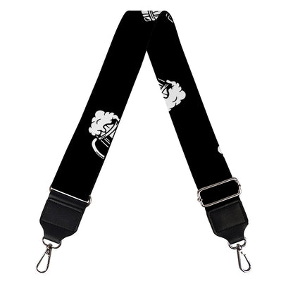 Black And White Beer Pattern Print Bag Strap
